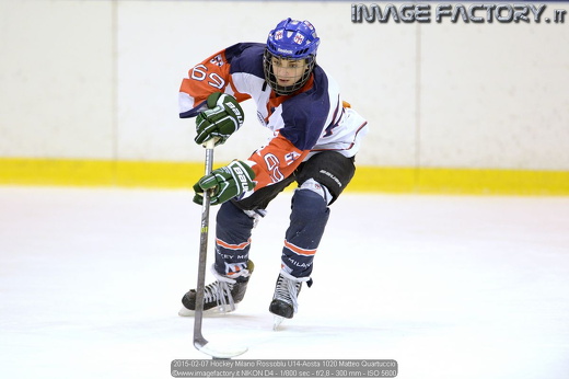 2015-02-07 Hockey Milano Rossoblu U14-Aosta 1020 Matteo Quartuccio